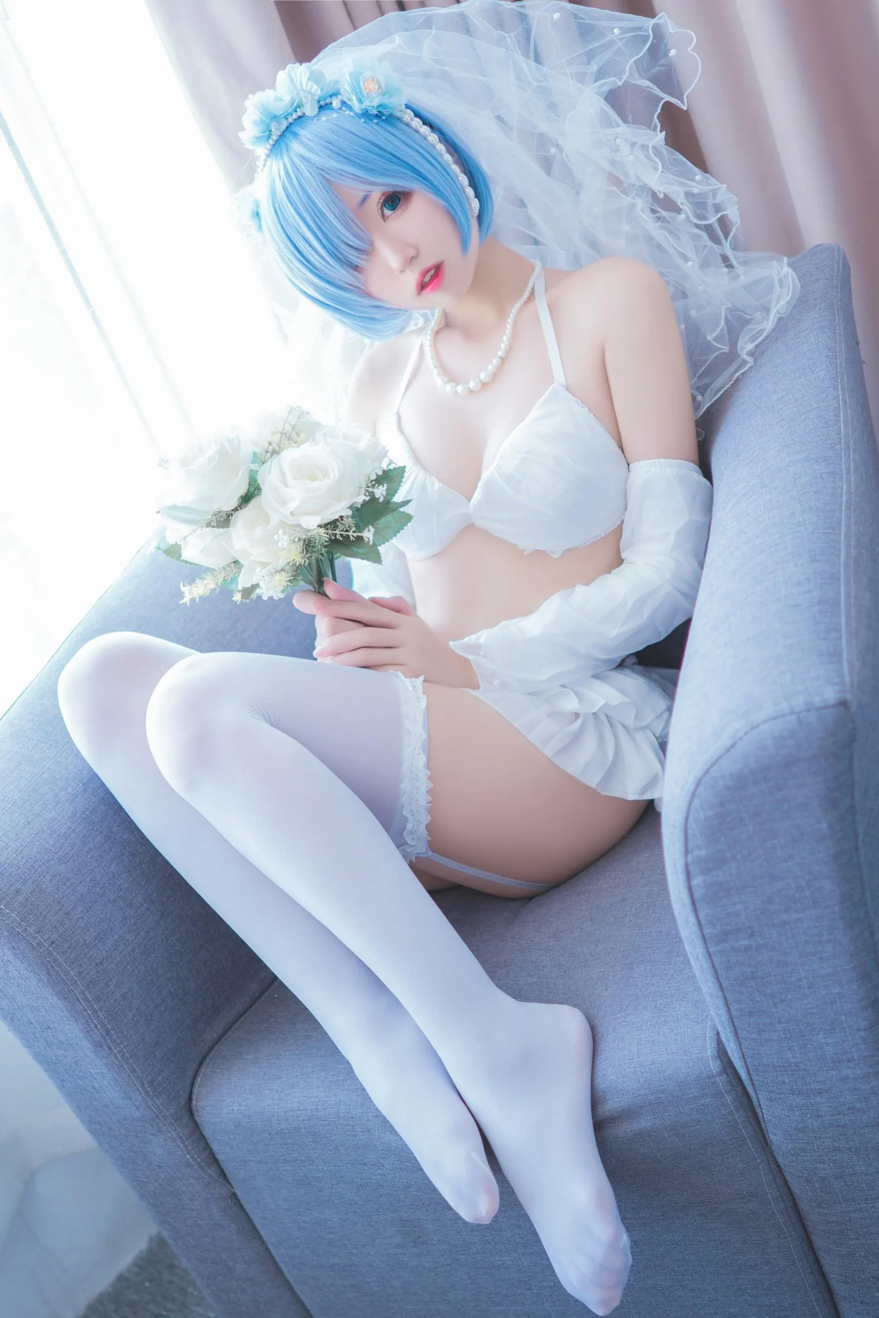 猫君君_MaoJun – NO.22 蕾姆内衣花嫁 [41P]插图3